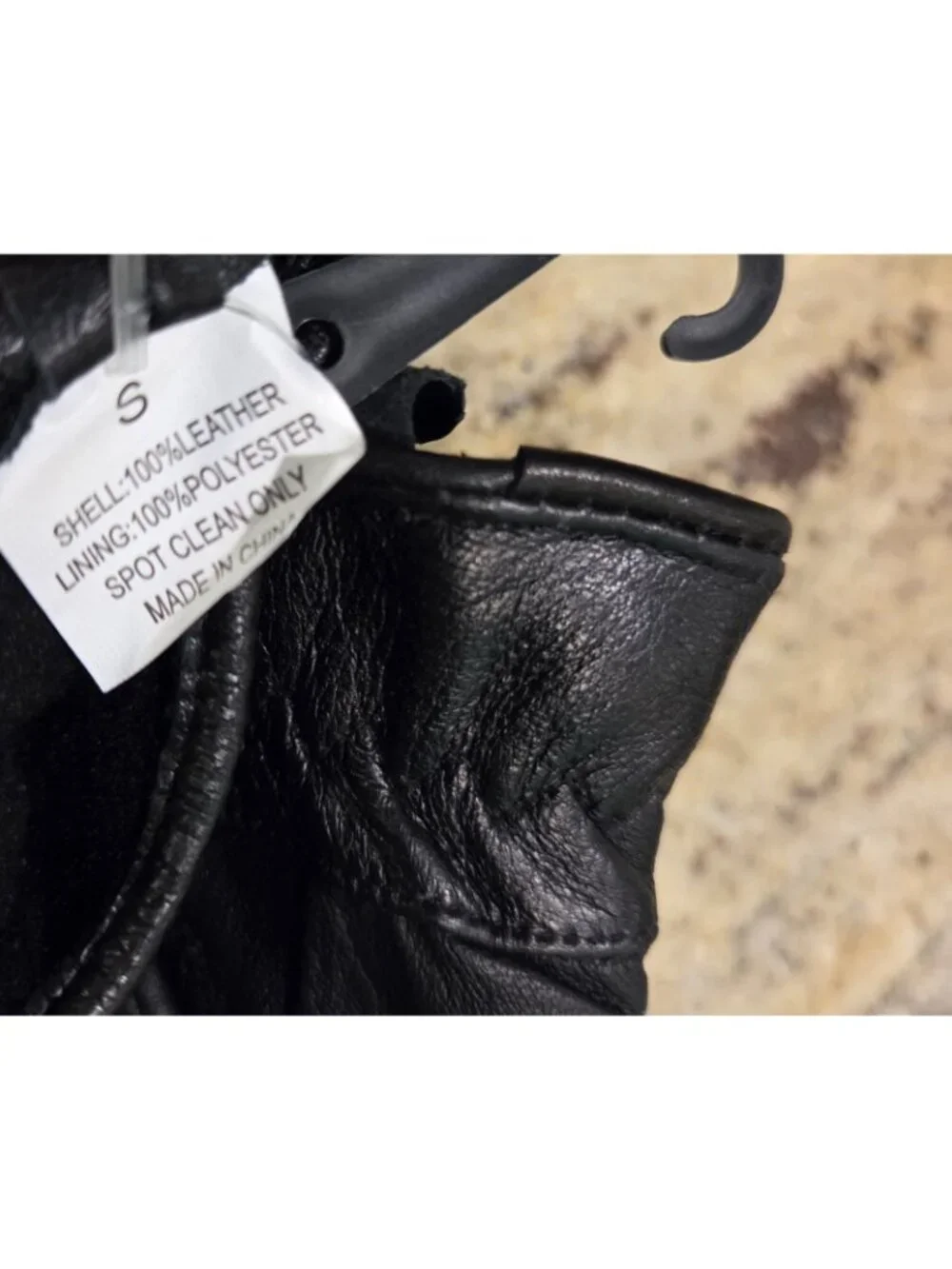 New! Women's Size S Fleece Lined Black Leather Gloves